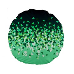 Green Disintegrate Standard 15  Premium Round Cushions by jumpercat