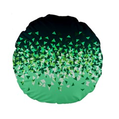 Green Disintegrate Standard 15  Premium Flano Round Cushions by jumpercat