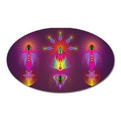 Abstract Bright Colorful Background Oval Magnet by Nexatart