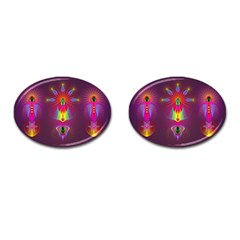 Abstract Bright Colorful Background Cufflinks (oval) by Nexatart