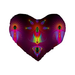 Abstract Bright Colorful Background Standard 16  Premium Flano Heart Shape Cushions by Nexatart