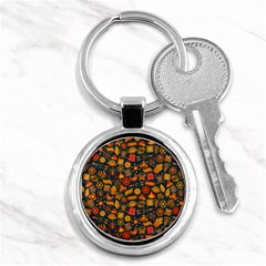 Pattern Background Ethnic Tribal Key Chains (round)  by Nexatart