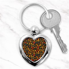 Pattern Background Ethnic Tribal Key Chains (heart)  by Nexatart