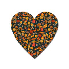 Pattern Background Ethnic Tribal Heart Magnet by Nexatart