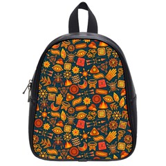 Pattern Background Ethnic Tribal School Bag (small) by Nexatart