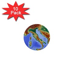 Italy Alpine Alpine Region Map 1  Mini Buttons (10 Pack)  by Nexatart