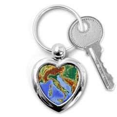 Italy Alpine Alpine Region Map Key Chains (heart)  by Nexatart