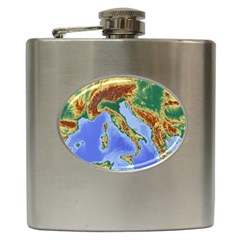 Italy Alpine Alpine Region Map Hip Flask (6 Oz) by Nexatart