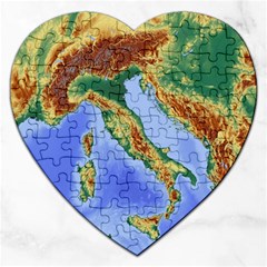 Italy Alpine Alpine Region Map Jigsaw Puzzle (heart) by Nexatart