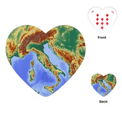 Italy Alpine Alpine Region Map Playing Cards (heart)  by Nexatart