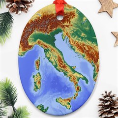 Italy Alpine Alpine Region Map Oval Ornament (two Sides) by Nexatart