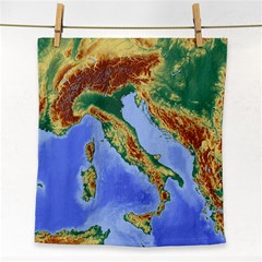 Italy Alpine Alpine Region Map Face Towel by Nexatart