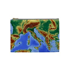 Italy Alpine Alpine Region Map Cosmetic Bag (medium)  by Nexatart