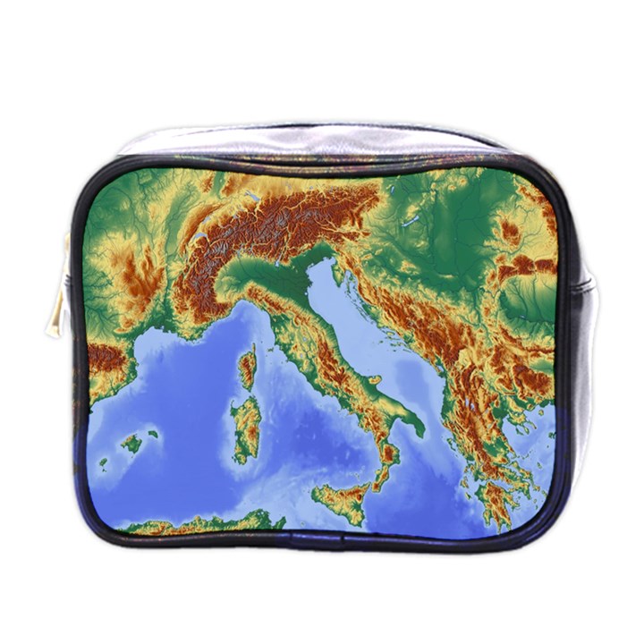 Italy Alpine Alpine Region Map Mini Toiletries Bags