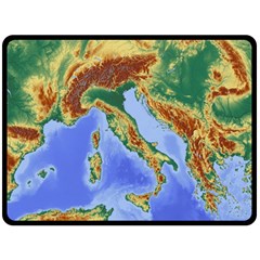 Italy Alpine Alpine Region Map Fleece Blanket (large)  by Nexatart