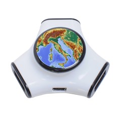 Italy Alpine Alpine Region Map 3-port Usb Hub by Nexatart