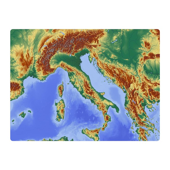 Italy Alpine Alpine Region Map Double Sided Flano Blanket (Mini) 