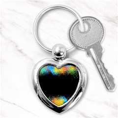 Frame Border Feathery Blurs Design Key Chains (heart)  by Nexatart