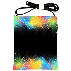 Frame Border Feathery Blurs Design Shoulder Sling Bags by Nexatart