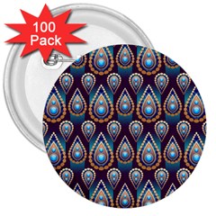 Seamless Pattern Pattern 3  Buttons (100 Pack) 