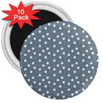 Floral Dots Blue 3  Magnets (10 pack)  Front