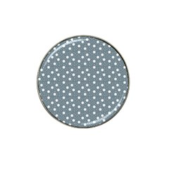 Floral Dots Blue Hat Clip Ball Marker by snowwhitegirl