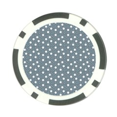 Floral Dots Blue Poker Chip Card Guard (10 Pack)