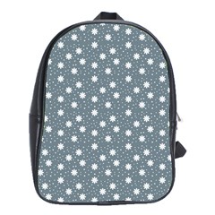 Floral Dots Blue School Bag (xl) by snowwhitegirl