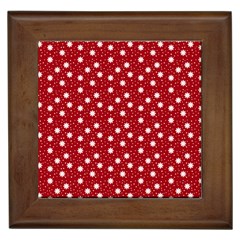 Floral Dots Red Framed Tiles