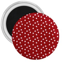 Floral Dots Red 3  Magnets