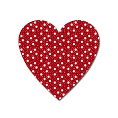 Floral Dots Red Heart Magnet