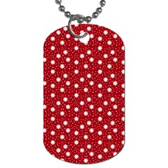 Floral Dots Red Dog Tag (One Side)