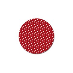 Floral Dots Red Golf Ball Marker