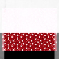 Floral Dots Red Rectangular Jigsaw Puzzl