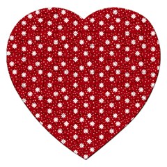 Floral Dots Red Jigsaw Puzzle (Heart)