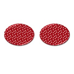 Floral Dots Red Cufflinks (Oval)