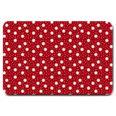 Floral Dots Red Large Doormat 