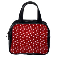 Floral Dots Red Classic Handbags (One Side)