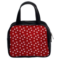 Floral Dots Red Classic Handbags (2 Sides)