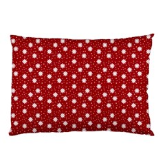 Floral Dots Red Pillow Case