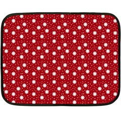 Floral Dots Red Fleece Blanket (Mini)