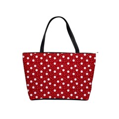 Floral Dots Red Shoulder Handbags