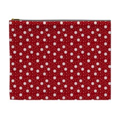 Floral Dots Red Cosmetic Bag (XL)