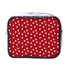 Floral Dots Red Mini Toiletries Bags