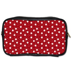 Floral Dots Red Toiletries Bags by snowwhitegirl