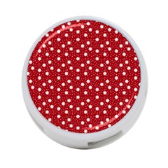 Floral Dots Red 4-Port USB Hub (Two Sides) 