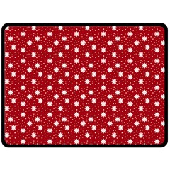 Floral Dots Red Fleece Blanket (Large) 