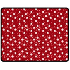 Floral Dots Red Fleece Blanket (Medium) 