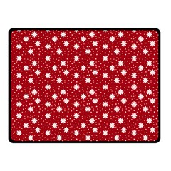 Floral Dots Red Fleece Blanket (Small)