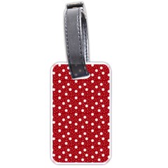 Floral Dots Red Luggage Tags (One Side) 